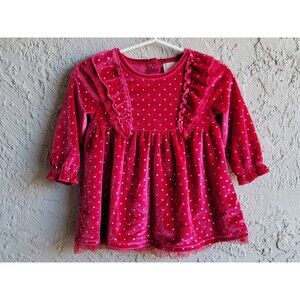 Cat & Jack Cherry Long Sleeves Dress Size 6-9 Months